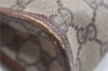 Authentic GUCCI Vintage Clutch Hand Bag Purse GG PVC Leather Brown K4856