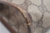 Authentic GUCCI Vintage Clutch Hand Bag Purse GG PVC Leather Brown K4856