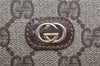 Authentic GUCCI Vintage Clutch Hand Bag Purse GG PVC Leather Brown K4856