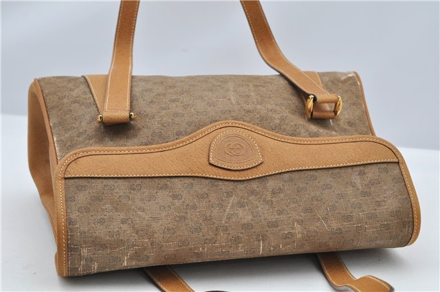 Authentic GUCCI Micro GG Shoulder Hand Bag Purse PVC Leather Brown Junk K4866