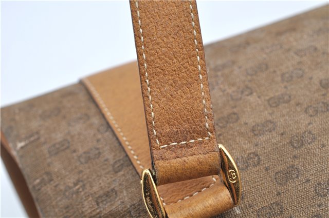 Authentic GUCCI Micro GG Shoulder Hand Bag Purse PVC Leather Brown Junk K4866