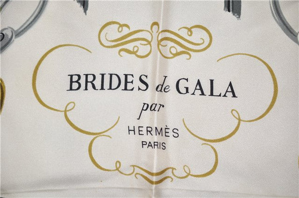 Authentic HERMES Carre 90 Scarf "BRIDES de GALA par" Silk Blue K4887