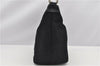 Authentic GUCCI Vintage Bamboo Shoulder Hand Bag Purse Nylon Leather Black K4895
