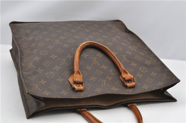 Authentic Louis Vuitton Monogram Sac Plat Hand Tote Bag Old Model LV K4898