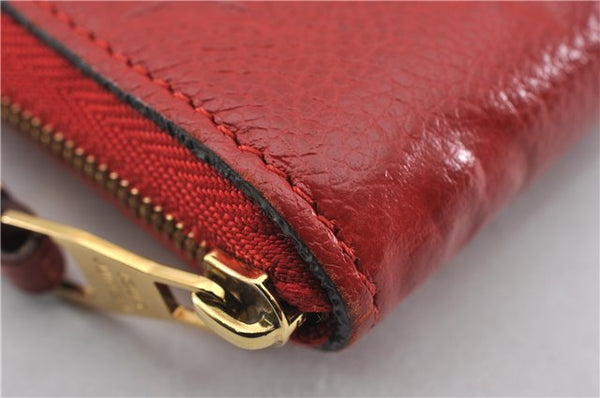 Authentic Louis Vuitton Monogram Empreinte Zippy Coin Purse Red M63696 LV K4900