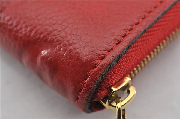 Authentic Louis Vuitton Monogram Empreinte Zippy Coin Purse Red M63696 LV K4900