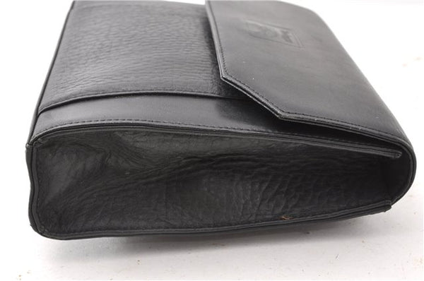 Authentic Burberrys Leather 2Way Shoulder Clutch Bag Purse Black K4903