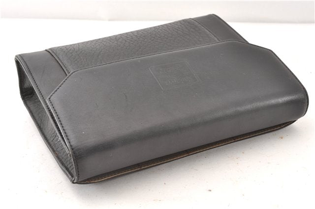 Authentic Burberrys Leather 2Way Shoulder Clutch Bag Purse Black K4903
