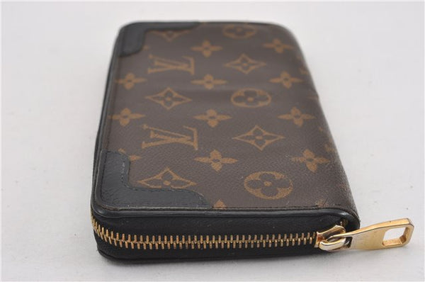 Authentic Louis Vuitton Monogram Zippy Wallet Retiro Long Black M61855 LV K4907