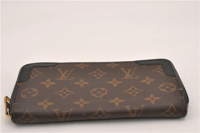 Authentic Louis Vuitton Monogram Zippy Wallet Retiro Long Black M61855 LV K4907