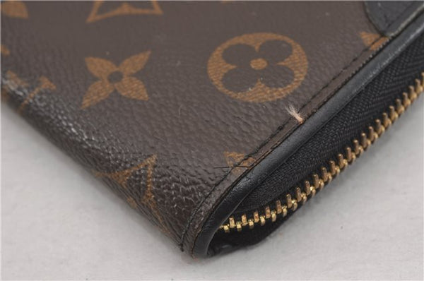 Authentic Louis Vuitton Monogram Zippy Wallet Retiro Long Black M61855 LV K4907