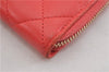 Authentic CHANEL Vintage Lamb Skin Matelasse Long Wallet Purse Pink CC K4914