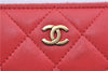 Authentic CHANEL Vintage Lamb Skin Matelasse Long Wallet Purse Pink CC K4914