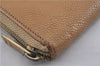 Authentic CHANEL Caviar Skin CC Logo Round Zip Long Wallet Purse Beige K4919