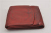 Authentic CHANEL Vintage Caviar Skin CC Logo Bifold Wallet Purse Red Junk K4920