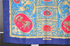 Authentic HERMES Carre 90 Scarf "La Presentation" Silk Blue K4929