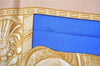 Authentic HERMES Carre 90 Scarf "TORANA" Silk Blue Beige K4930