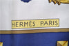 Authentic HERMES Carre 90 Scarf "LES CLES" Silk Blue K4935