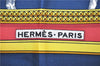 Authentic HERMES Carre 90 Scarf "GRAND APPARAT" Silk Navy K4944