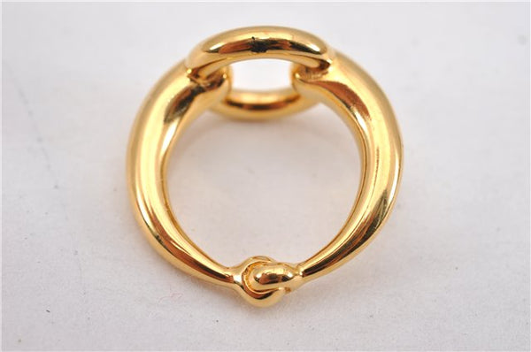 Authentic HERMES Scarf Ring Moris Circle Design Gold K4949