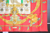 Authentic HERMES Carre 90 Scarf "Hommage a Charles Garnier" Silk Red K4950