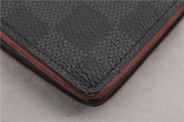 Auth Louis Vuitton Damier Graphite Portefeuille Brazza Wallet Bordeaux K4952