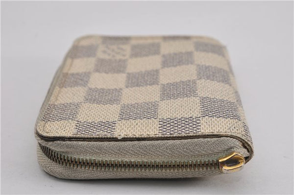 Authentic Louis Vuitton Damier Azur Zippy Coin Purse Wallet N63069 LV Junk K4964