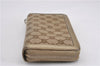 Authentic GUCCI Round Zip Long Wallet Purse GG Canvas Leather 323397 Brown K4965