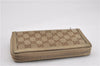 Authentic GUCCI Round Zip Long Wallet Purse GG Canvas Leather 323397 Brown K4965
