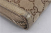 Authentic GUCCI Round Zip Long Wallet Purse GG Canvas Leather 323397 Brown K4965