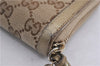 Authentic GUCCI Round Zip Long Wallet Purse GG Canvas Leather 323397 Brown K4965