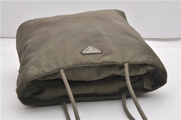 Authentic PRADA Vintage Nylon Tessuto Shoulder Tote Bag Green K4968