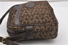 Authentic CELINE C Horse Carriage Shoulder Cross Bag Canvas Leather Brown K4969