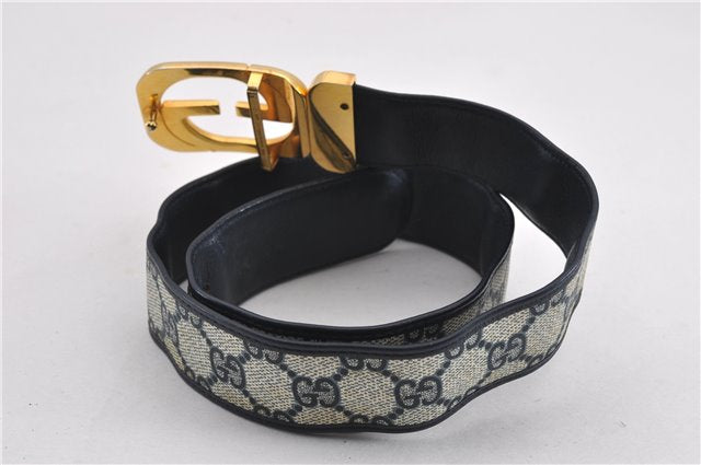 Authentic GUCCI Vintage Belt GG PVC Leather 26.4-28.7