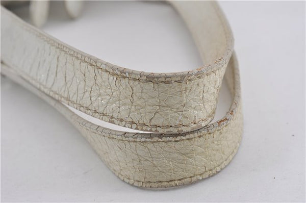 Authentic CELINE Vintage Shoulder Tote Bag Enamel White K4984