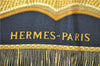 Authentic HERMES Carre 90 Scarf "Poste et Cavalerie" Silk Black K4988