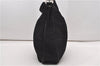 Authentic GUCCI Vintage Bamboo Shoulder Hand Bag Nylon Enamel Black K4990