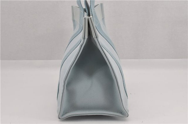 Authentic HERMES Bora Bora PM Shoulder Tote Bag Canvas Light Blue K4998