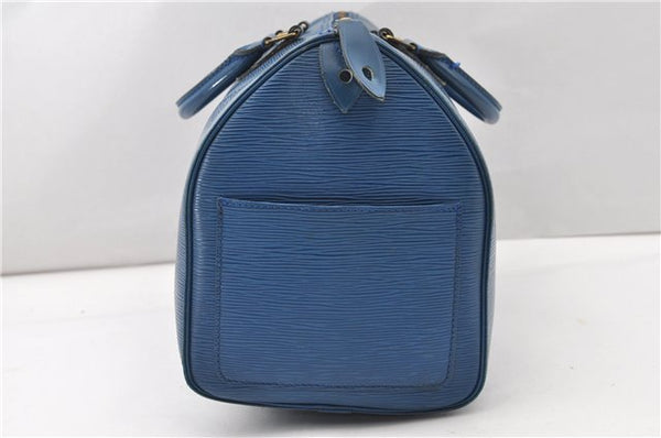 Authentic Louis Vuitton Epi Speedy 35 Hand Boston Bag Blue M42995 LV K5003