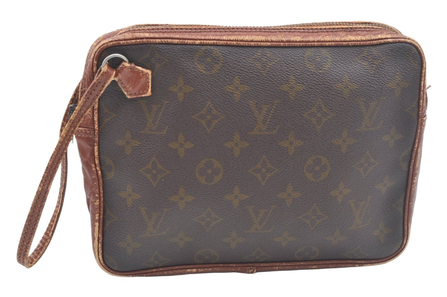 Authentic Louis Vuitton Monogram Pochette Sport Clutch Hand Bag Old Model K5020