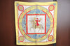 Authentic HERMES Carre 90 Scarf "FEUX ARTIFICE" Silk Yellow K5032