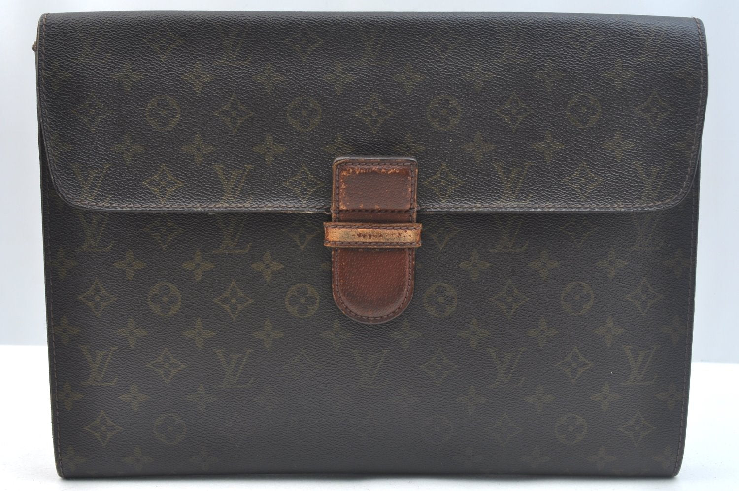 Authentic Louis Vuitton Monogram Poche Ministre Document Case M53445 LV K5037