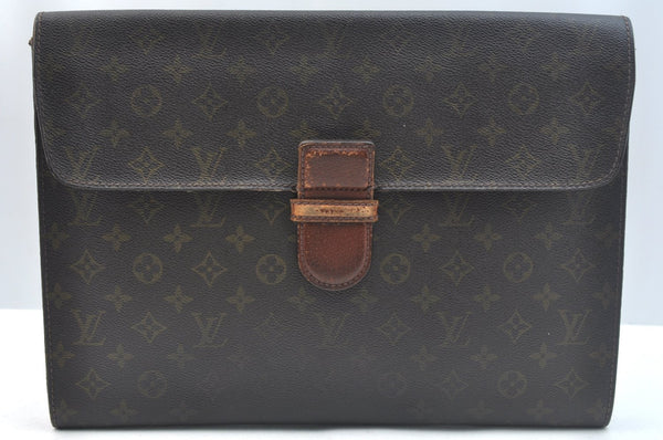 Authentic Louis Vuitton Monogram Poche Ministre Document Case M53445 LV K5037