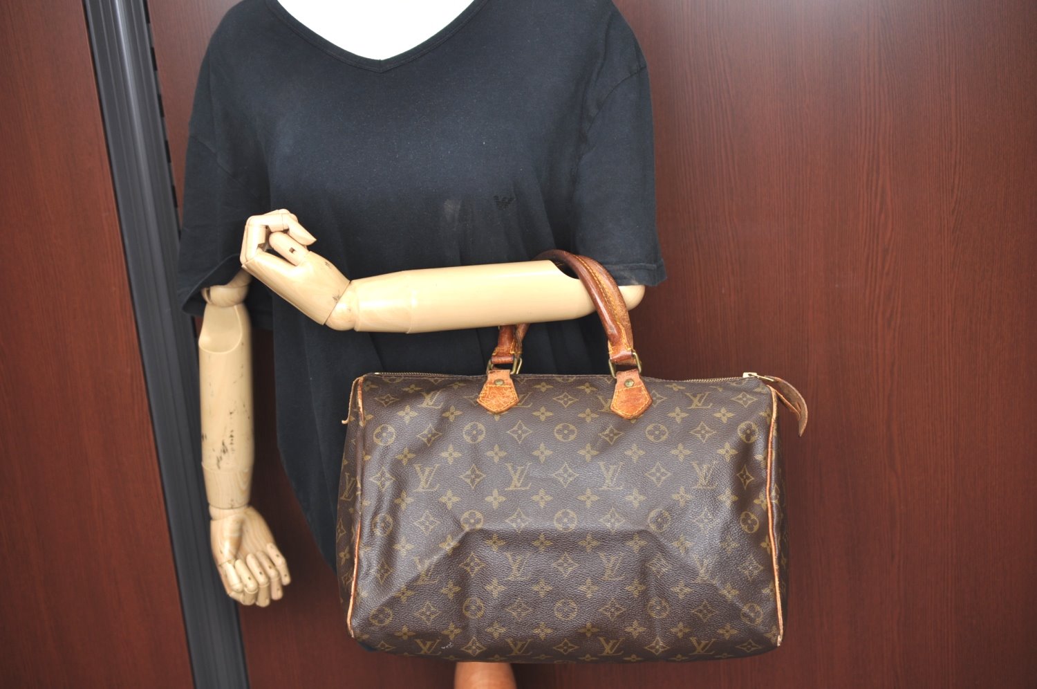 Auth Louis Vuitton Monogram Speedy 35 Hand Boston Bag M41524 LV Old Model K5045