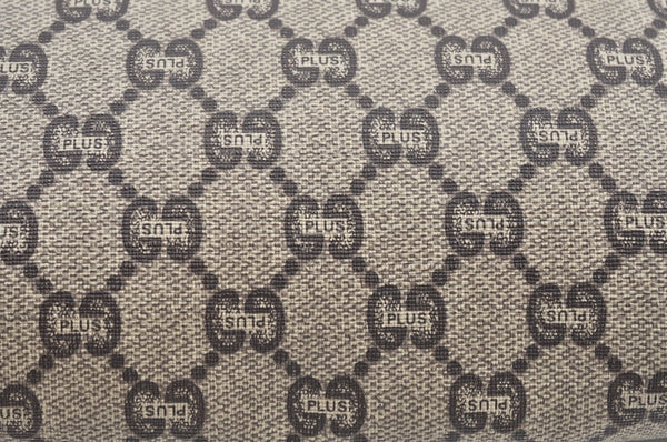 Authentic GUCCI GG Plus Clutch Hand Bag Purse GG PVC Leather Brown K5051