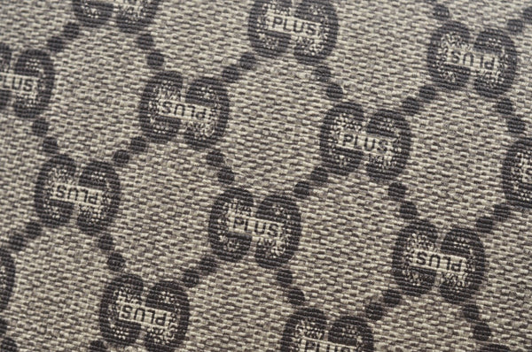 Authentic GUCCI GG Plus Clutch Hand Bag Purse GG PVC Leather Brown K5051