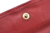 Authentic CHANEL Lamb Skin Bicolore Bifold Wallet Purse Red CC K5054