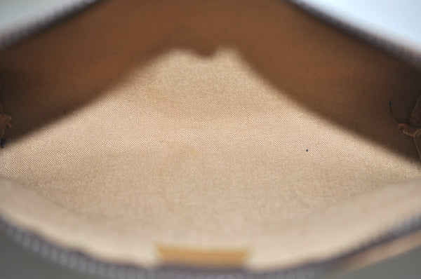 Authentic GUCCI GG Plus Clutch Hand Bag Purse PVC Leather Brown K5055