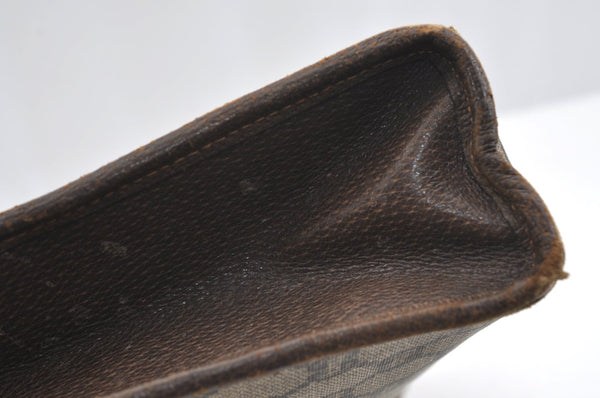 Authentic GUCCI GG Plus Clutch Hand Bag Purse PVC Leather Brown K5074