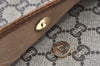 Authentic GUCCI Web Sherry Line GG Plus Tote Bag GG PVC Leather Brown K5081